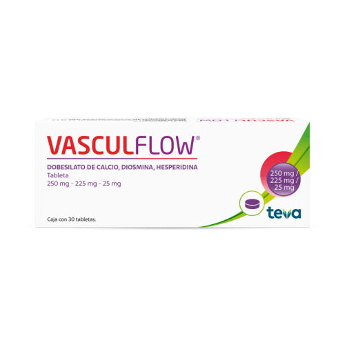 VASCULFLOW, 250 mg/225 mg/25 mg, C/30, Tabletas
